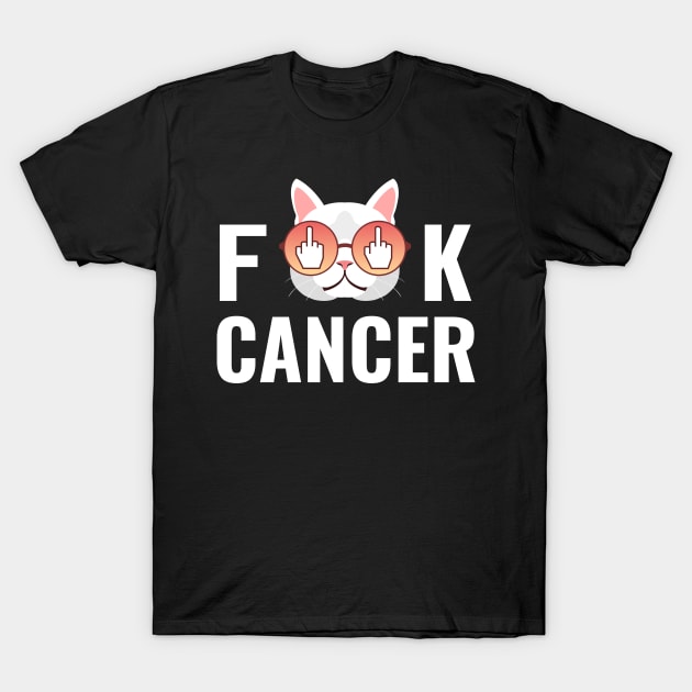 Fuck Cancer - Cat T-Shirt by sqwear